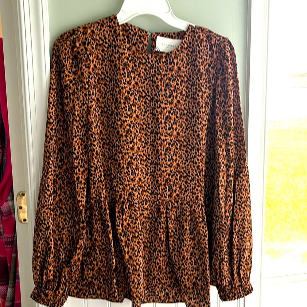 Tuckernuck pomander place leopard Carlota peplum blouse